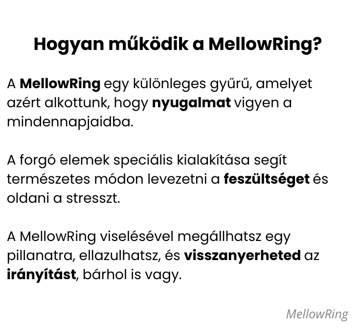 Szorongás elleni gyűrű - Hópehely (Arany bevonat)