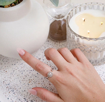 Szorongás elleni gyűrű - Fehér gyöngy (Ezüst bevonat)