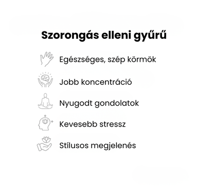 Szorongás elleni gyűrű - Fehér gyöngy (Ezüst bevonat)