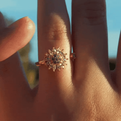 Szorongás elleni gyűrű - Napraforgó (Arany bevonat)